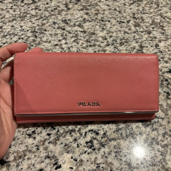 Prada Pink saffiano metal continential wallet - Picture 10 of 10
